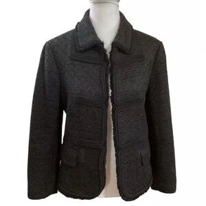 ANN TAYLOR Women's Trimmed Lined Black Jacket Size 10